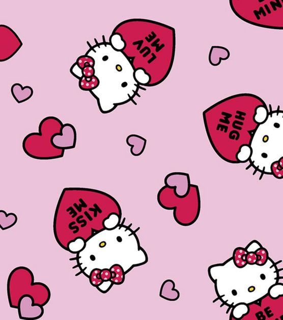 Pink Hello Kitty with Valentine's Heart Shaped Candies