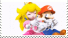 Mario and Peach playing Mario Kart Wii