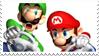 Mario and Luigi playing Mario Kart Wii