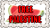 Red Free Palestine Text Behind a Watermelon