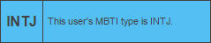 This user's MBTI type is INTJ